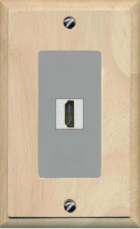 RiteAV HDMI Wall Plate 1 Port - 1 Gang [Wood/Gray]