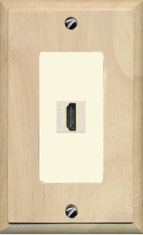 RiteAV HDMI Wall Plate 1 Port - 1 Gang [Wood/Light-Almond]