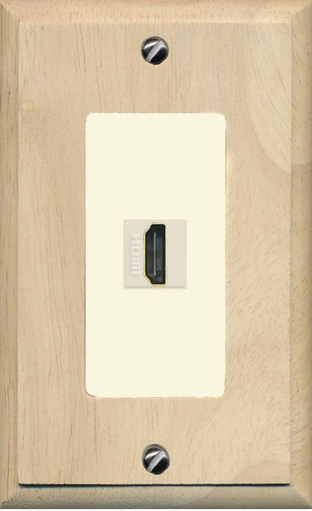 RiteAV HDMI Wall Plate 1 Port - 1 Gang [Wood/Light-Almond]