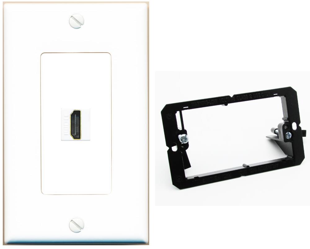 RiteAV HDMI Wall Plate 1 Port - Bracket [White]