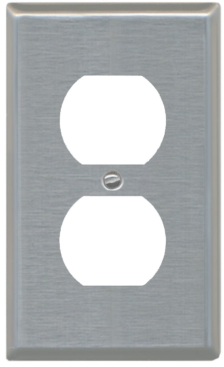 RiteAV Stainless Steel Duplex Receptacle Metal Wall Plate Outlet Cover 1 Gang