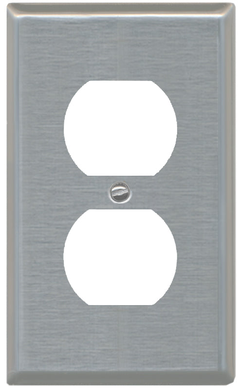 RiteAV Stainless Steel Duplex Receptacle Metal Wall Plate Outlet Cover 1 Gang