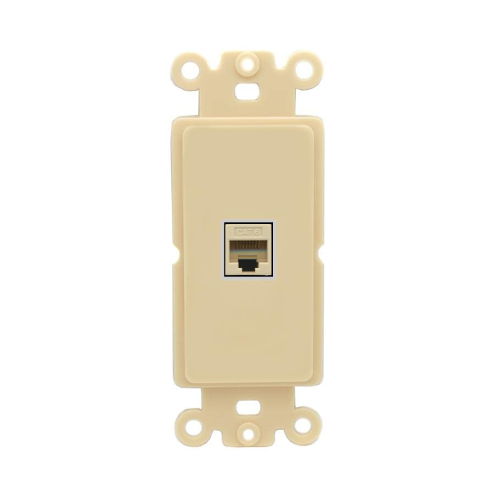 RiteAV Custom Wall Plate 1 Port - Rocker [Ivory/Ivory]