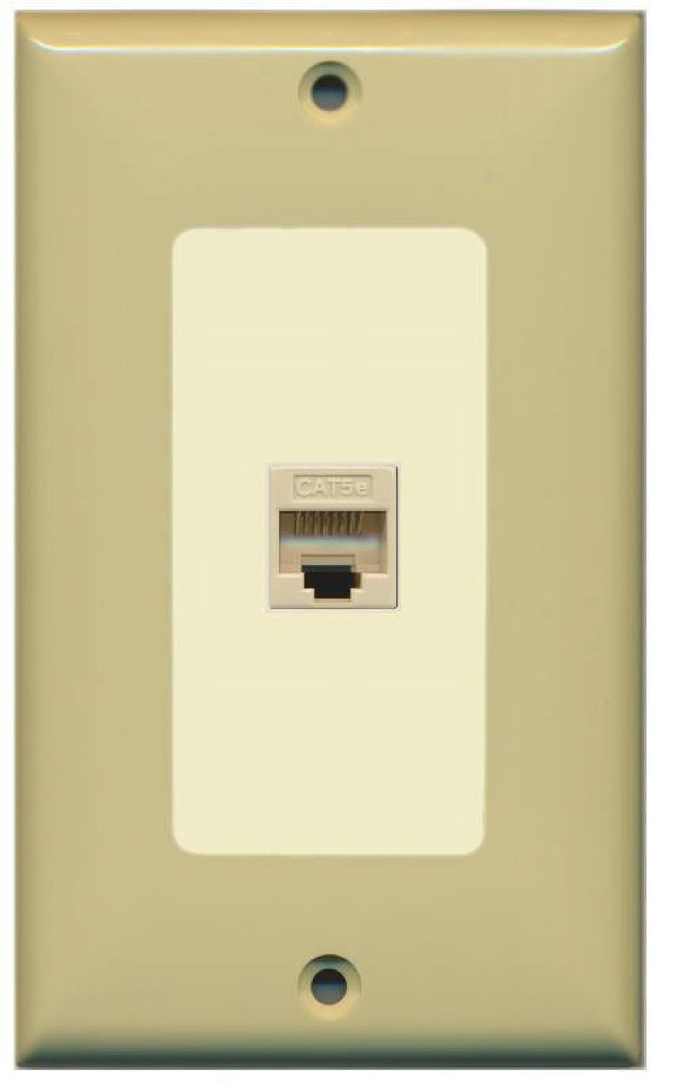 RiteAV Decorative 1 Gang 1 Port Cat5e Wall Plate - Ivory/Light Almond