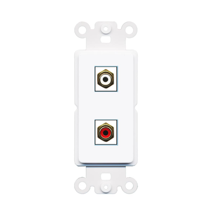 2 Port Custom Keystone Wall Plate DecorZ Rocker White