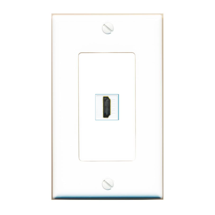 DecorZ Custom Wall Plate White with 1 Keystone Port