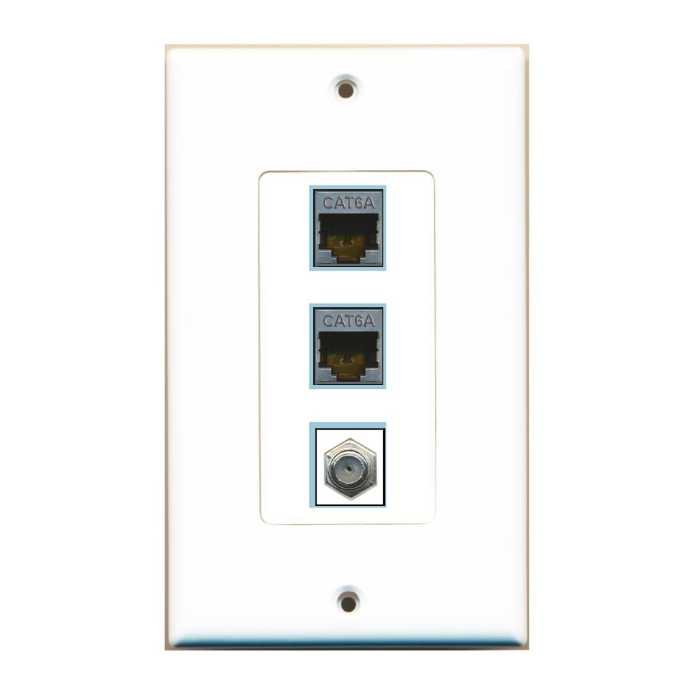 3 Port Custom Keystone Wall Plate DecorZ White