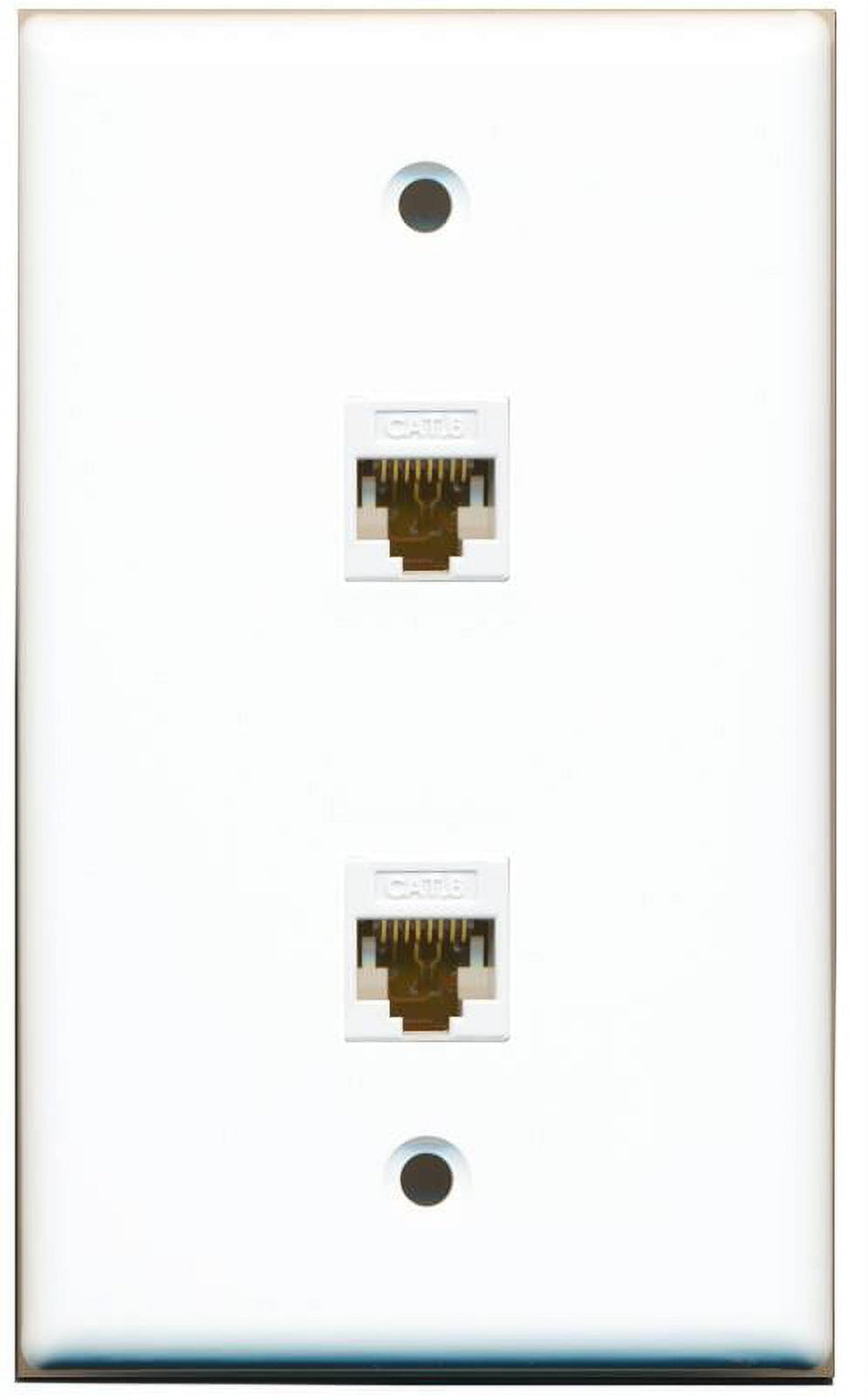 RiteAV 1 Gang 2 Port Cat6 Wall Plate - White