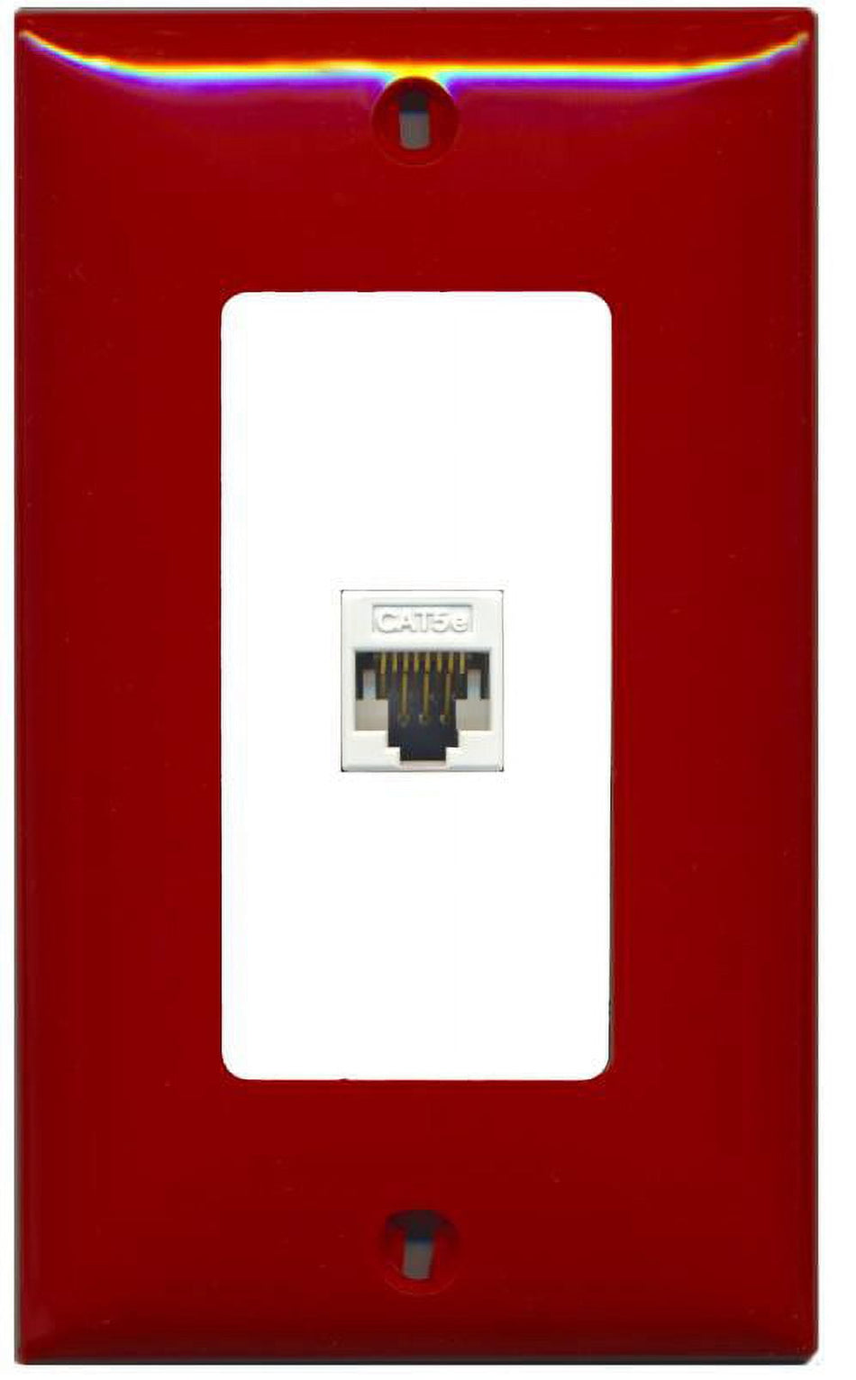 RiteAV Decorative 1 Gang 1 Port Cat5e Wall Plate - Red/White