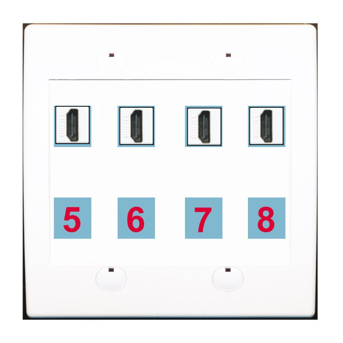 Custom Wall Plate White with up to 8 Keystone Ports