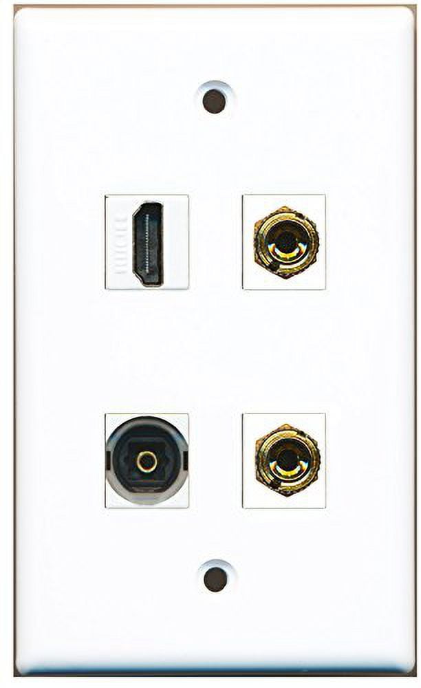 RiteAV - 1 Port HDMI 1 Port Toslink 2 Port Banana Speaker Wall Plate