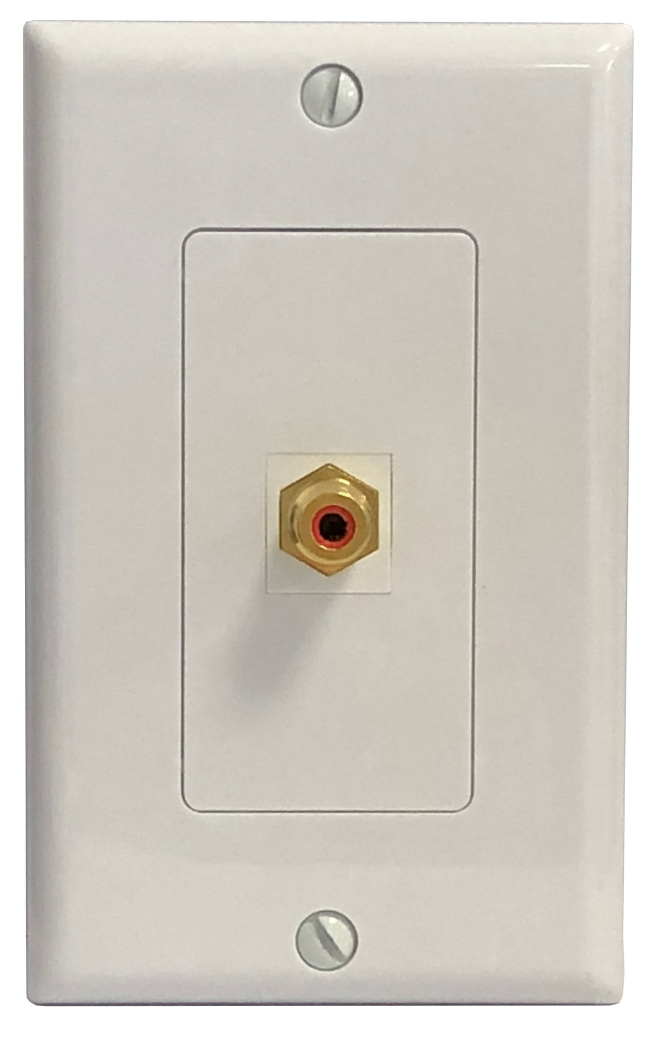 RiteAV - 1 RCA Red to F-Type Coax Subwoofer Wall Plate Decorative White