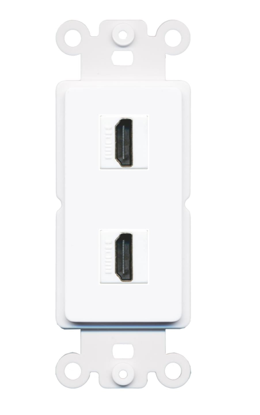 RiteAV HDMI Wall Plate 2 Port - Rocker [White/White]