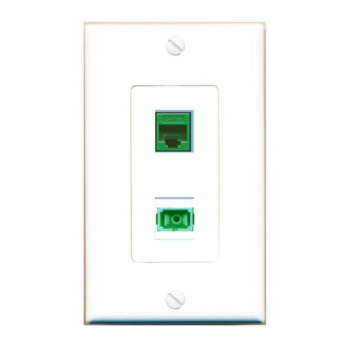 DecorZ Custom Wall Plate White with up to 2 Keystone Ports