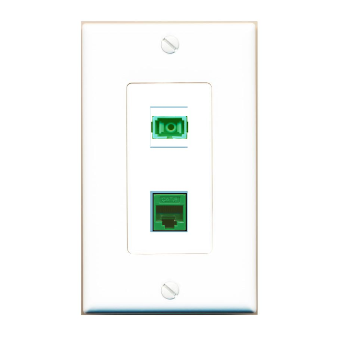 DecorZ Custom Wall Plate White with up to 2 Keystone Ports