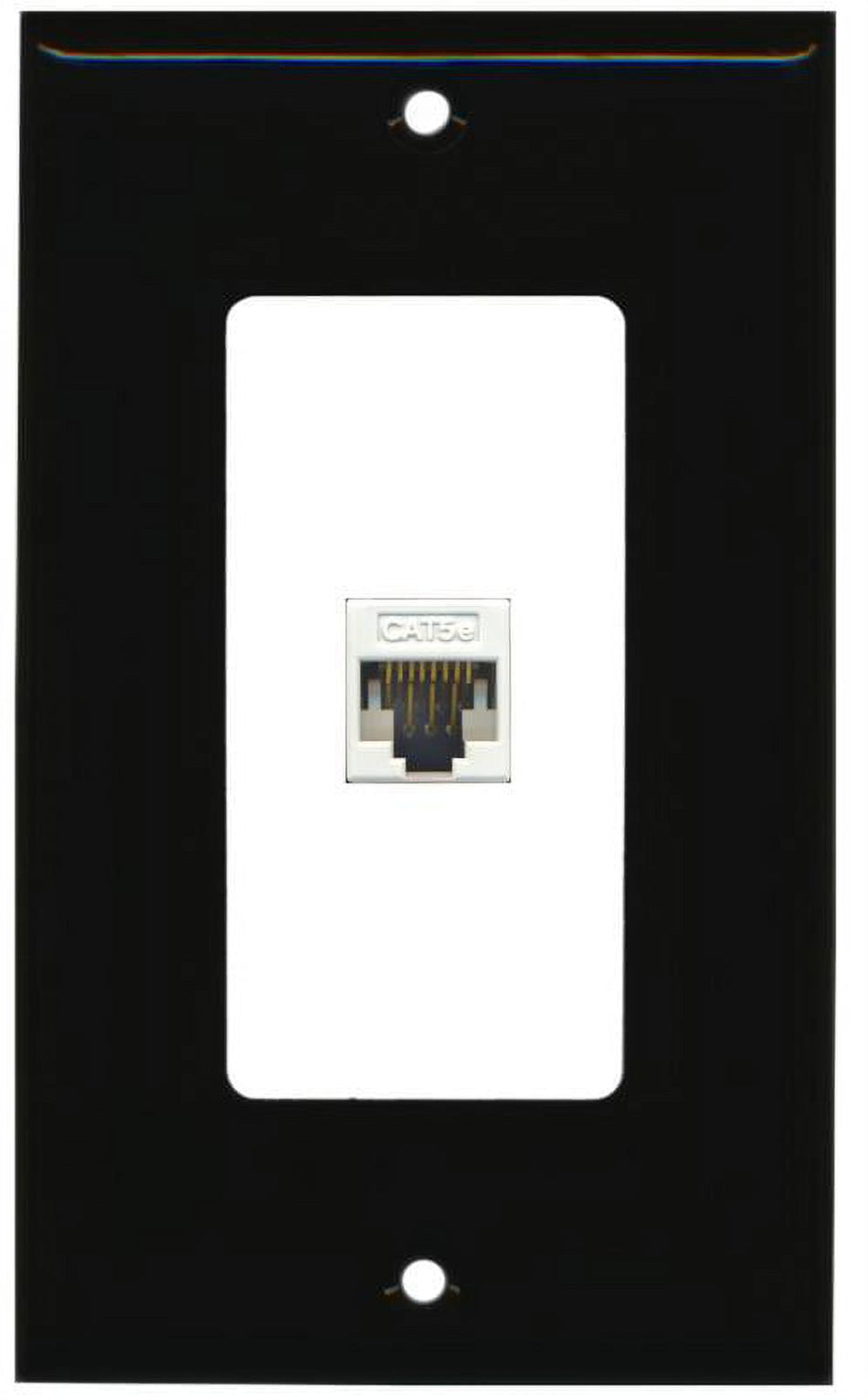 RiteAV Decorative 1 Gang 1 Port Cat5e Wall Plate - Black/White