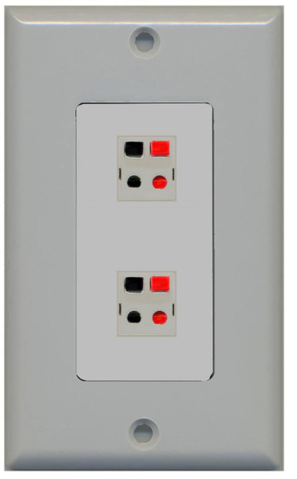 RiteAV - 2 Port Speaker Decorative Wall Plate - Gray - Bracket Included