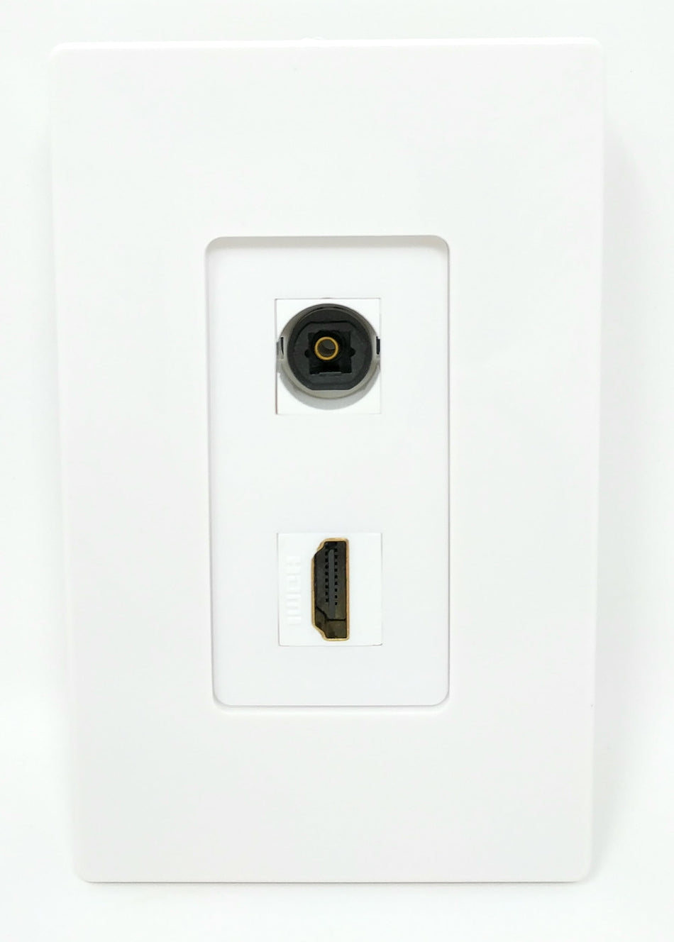 RiteAV - 1 Toslink Digital Audio Port and 1 HDMI Port Wall Plate Screwless Decorative - White