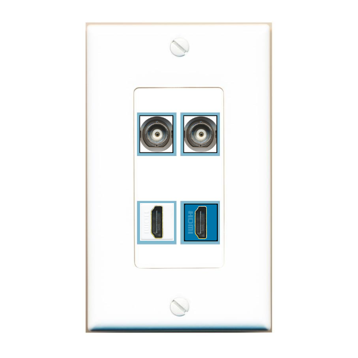 DecorZ Custom Wall Plate White with up to 4 Keystone Ports