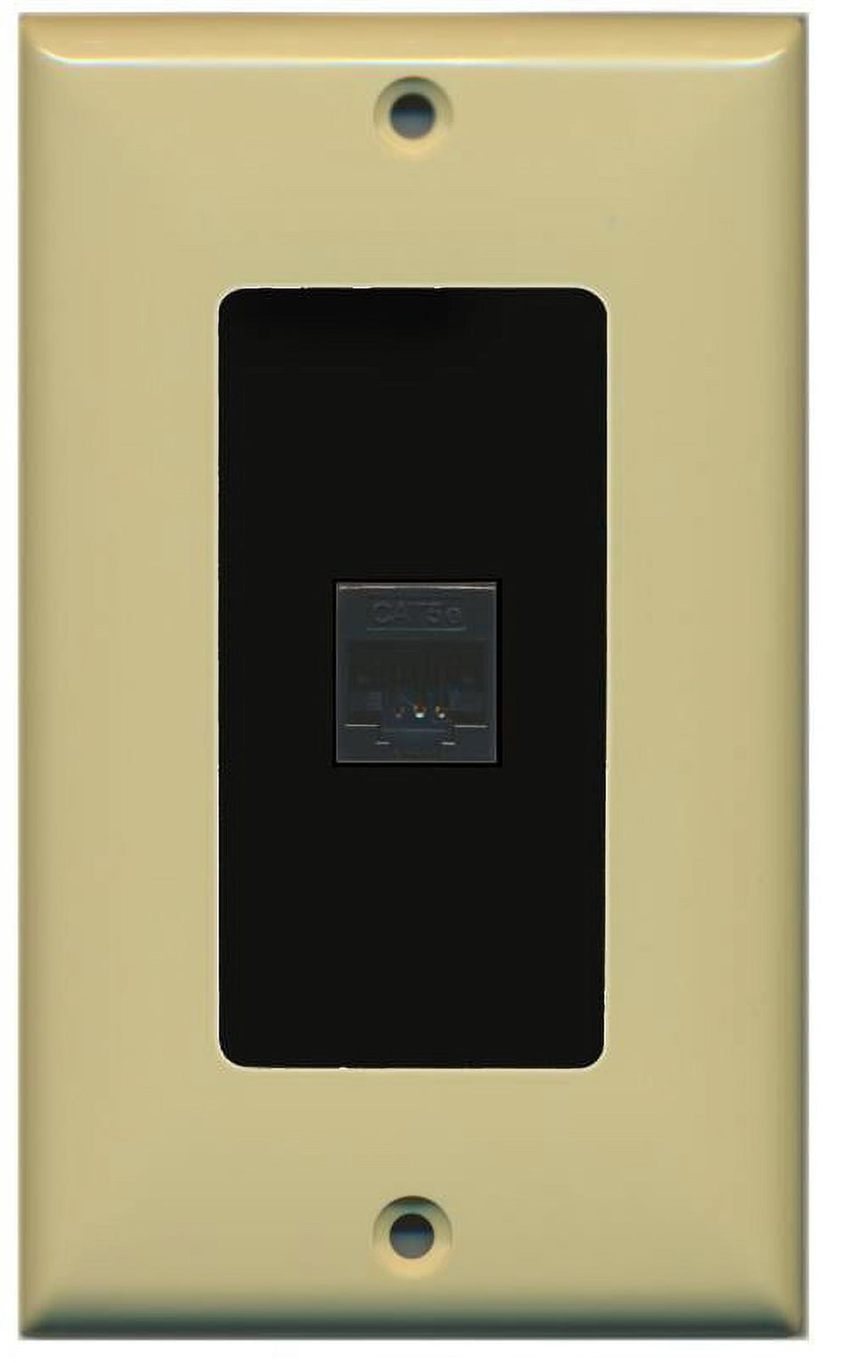 RiteAV Decorative 1 Gang 1 Port Cat5e Wall Plate - Ivory/Black