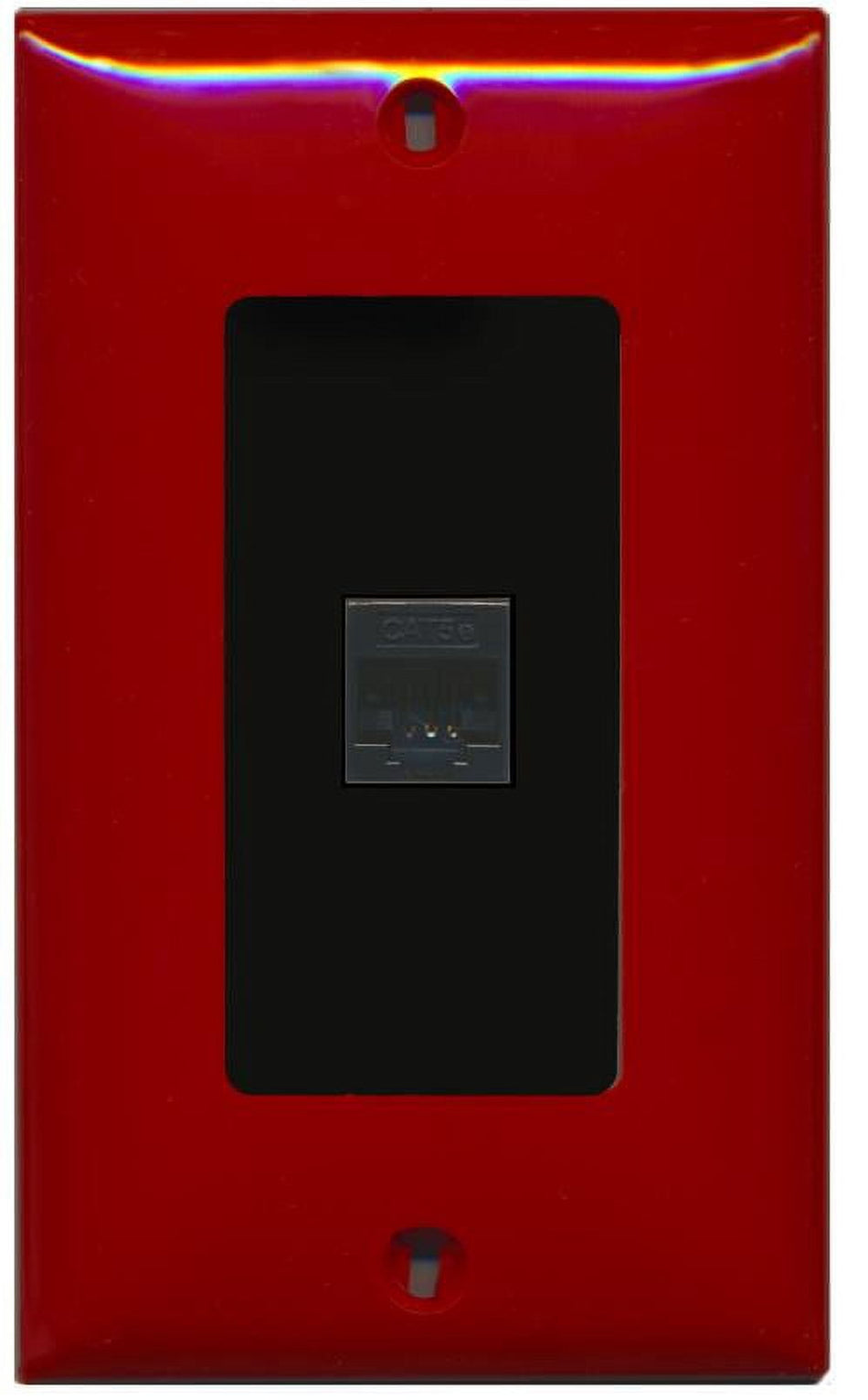 RiteAV Decorative 1 Gang 1 Port Cat5e Wall Plate - Red/Black