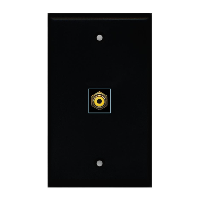 1 Port Custom Keystone Wall Plate Solid Black