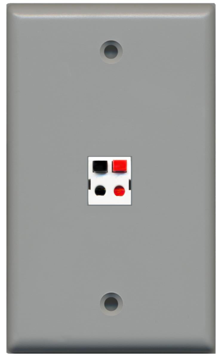 RiteAV - 1 Port Speaker Wall Plate - Gray