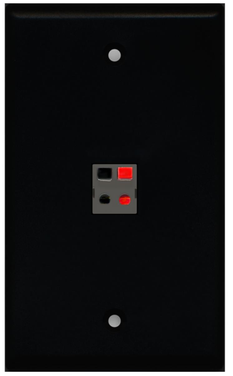 RiteAV - 1 Port Speaker Wall Plate - Black - Bracket Included