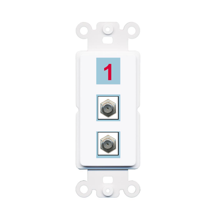 3 Port Custom Keystone Wall Plate DecorZ Rocker White