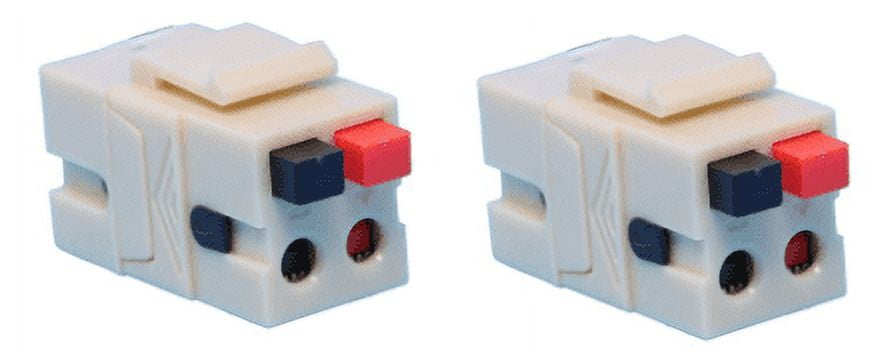 RiteAV Speaker Spring Clip Keystone Jack for Wall Plates - Female to Female - Ivory - 2 Pack