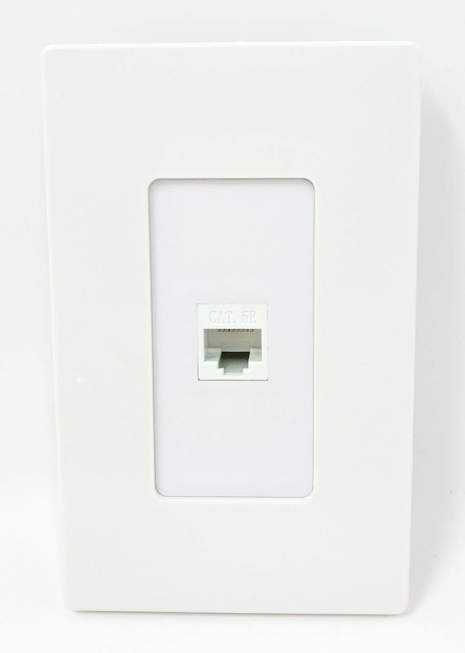 RiteAV - Cat5e Ethernet Screwless Wall Plate Decorative - 1 Port - White