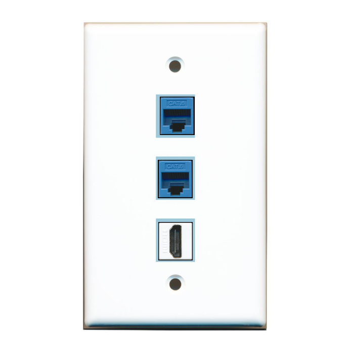 3 Port Custom Keystone Wall Plate Solid White