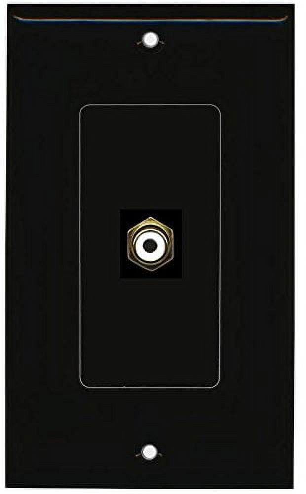 RiteAV RCA White (Black) Wall Plate 1 Gang Decorative Black