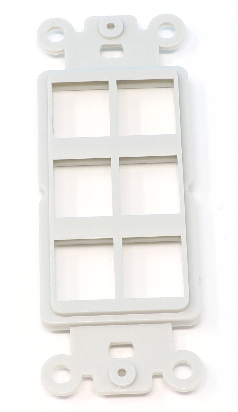 RiteAV - 6 Port Insert for Decorative Wall Plate White