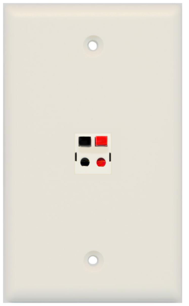 RiteAV - 1 Port Speaker Wall Plate - Light Almond