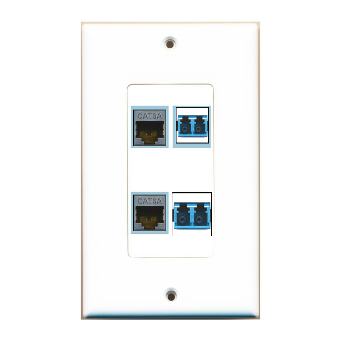 4 Port Custom Keystone Wall Plate DecorZ White
