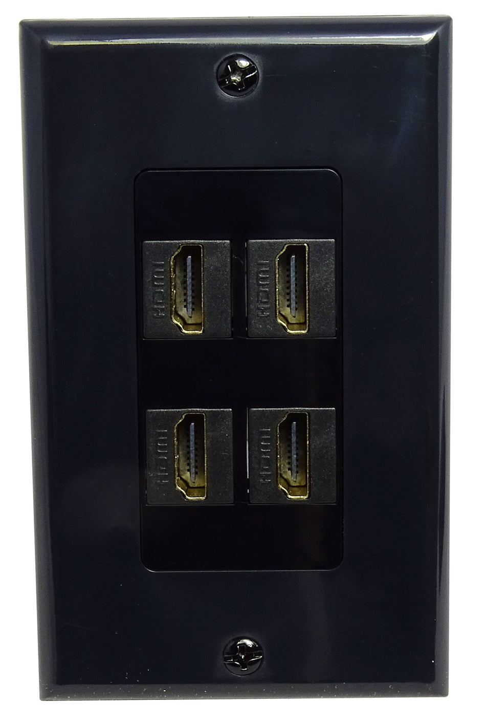 RiteAV - 4 Port HDMI 2.1 Decorative Wall Plate (Black)