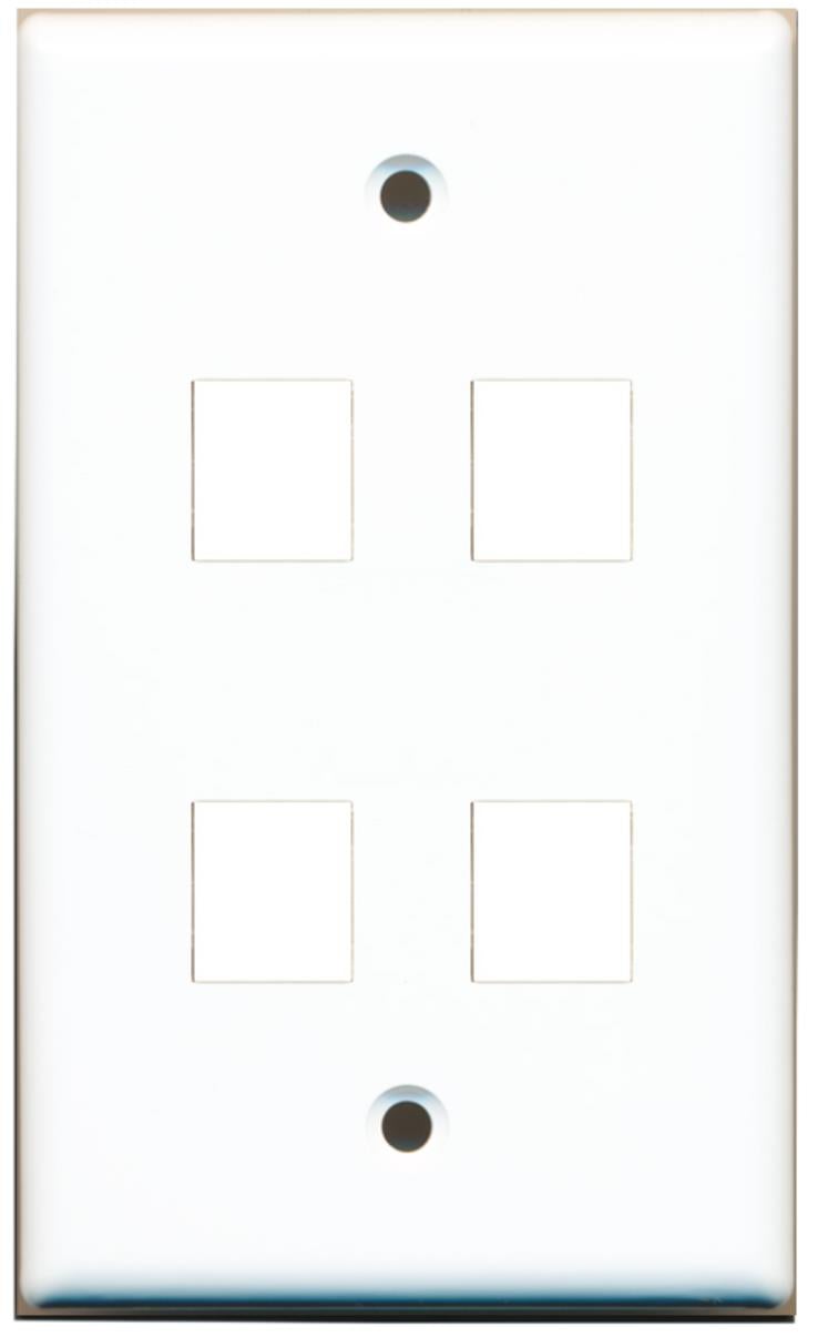 Custom Wall Plate White with up to 4 Keystone Ports