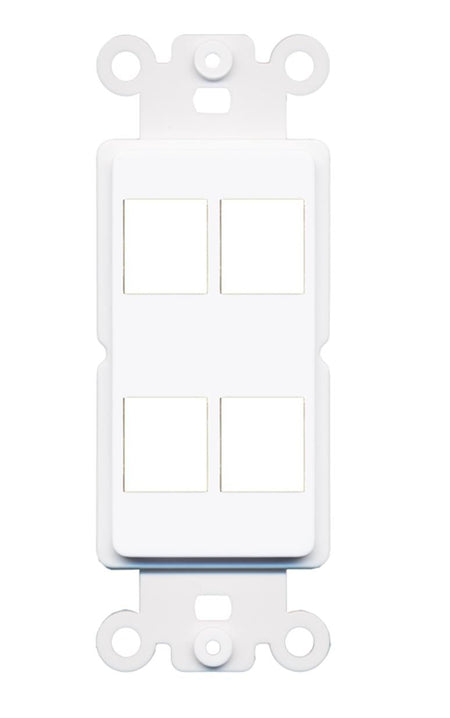Custom Wall Plate Rocker Insert White with up to 4 Keystone Ports - Choose your own Ports