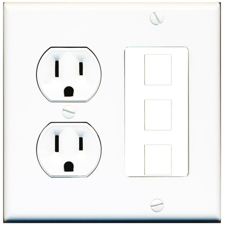 Custom Round Outlet Wall Plate White with up to 3 Keystone Ports - Choose your own Ports
