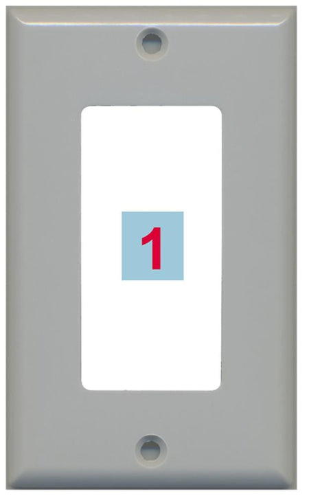 1 Port Custom Keystone Wall Plate Gray - Inner White