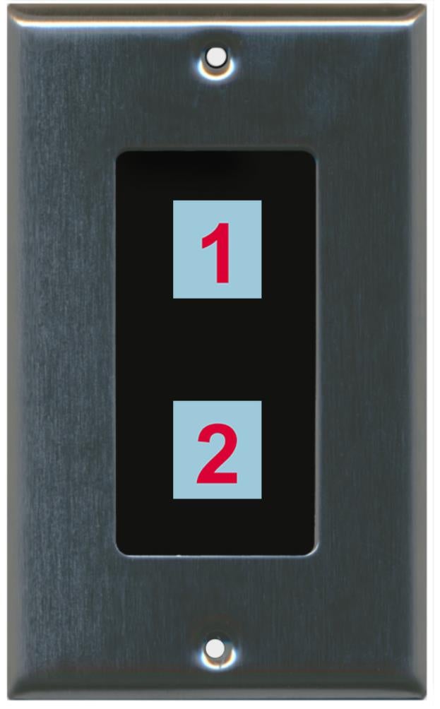 2 Port Custom Keystone Wall Plate Stainless Steel - Inner Black